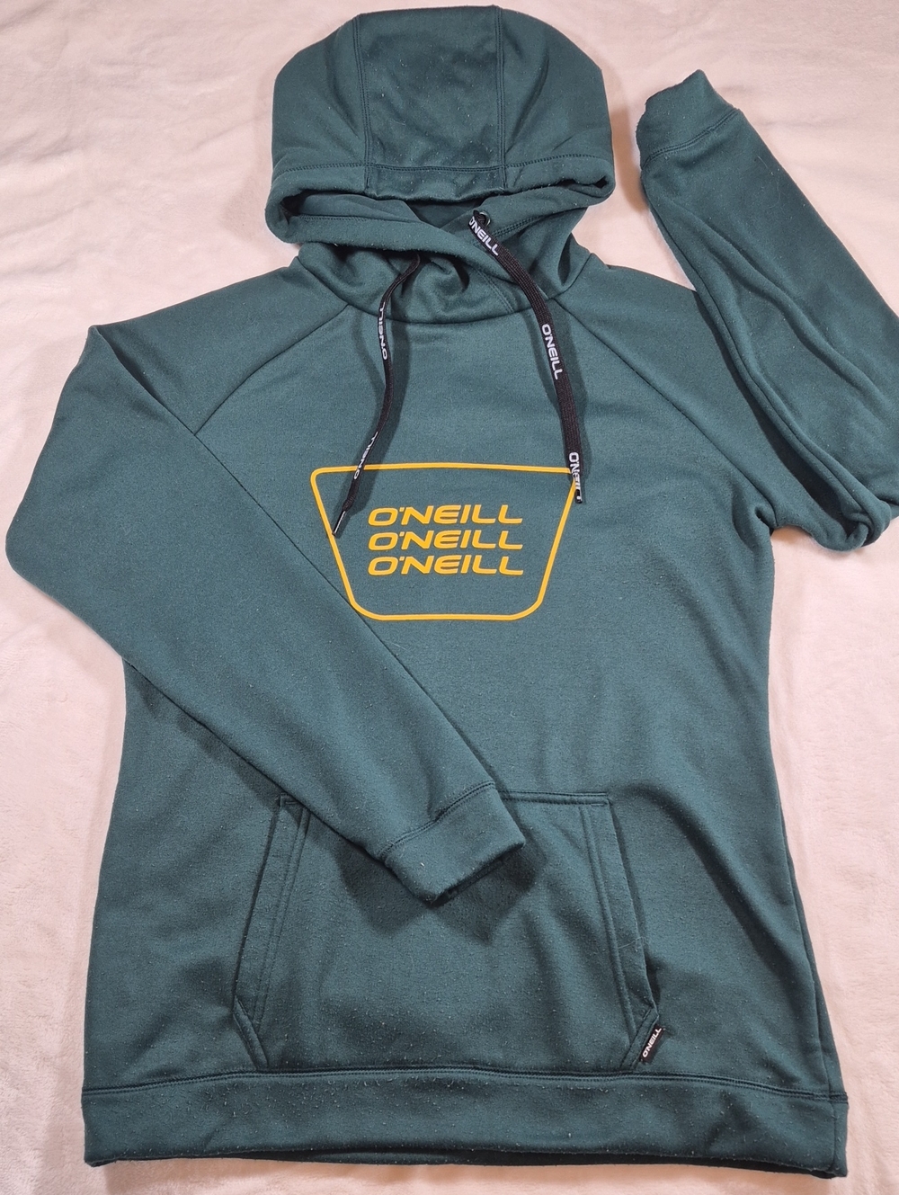 O'Neill Men's Dark Green Crewneck Hoodie with Yellow Logo